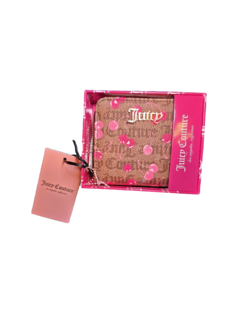 Juicy Couture Cherry Print Wallet One Size Brown Pink